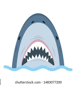 White Shark open mouth in water