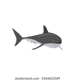 White SharkSeafood Vector Illustration, Isolated