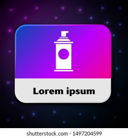 White Shaving gel foam icon isolated on black background. Shaving cream. Rectangle color button. Vector Illustration