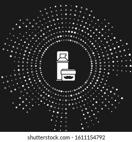 White Shaving gel foam icon isolated on grey background. Shaving cream. Abstract circle random dots. Vector Illustration
