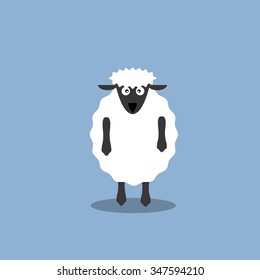 White sheep cartoon vector illustration