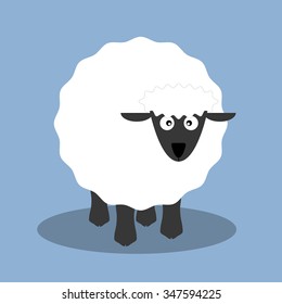 White sheep cartoon vector illustration