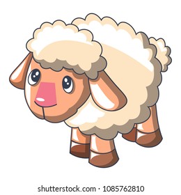 White sheep icon. Cartoon of white sheep vector icon for web design isolated on white background