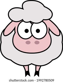 Ovejas blancas, ilustración, sobre fondo blanco.
