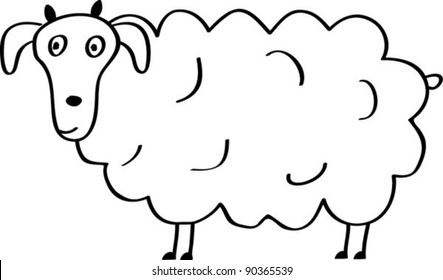 White sheep. The illustration on a white background.