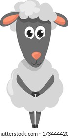 White sheep, illustration, vector on white background