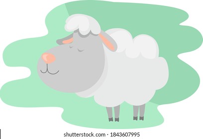 Weiße Schafe, Illustration, Vektorgrafik auf weißem Hintergrund