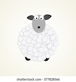 white sheep,vector illustration