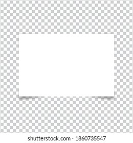 White sheet of A4 paper on a transparent background. 