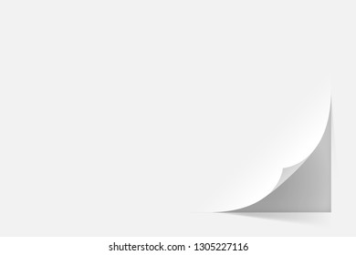 White sheet of paper corner. Vector illustration