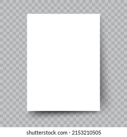 White sheet. Paper cut design template. 3d realistic a4 format. Vector illustration. stock image. EPS 10.