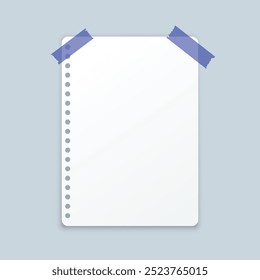 White sheet of paper in flat style. Empty paper note vector illustration on isolated background. Blank document sign business concept.