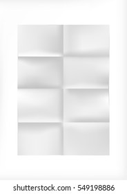 white sheet of paper folded in eight