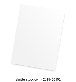 White sheet of paper, great design for any purposes. White background. Vector illustration. Stock image.