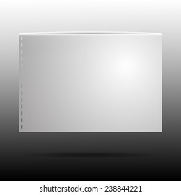 White sheet of paper with holes and shadow