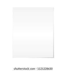 White sheet of paper isolated on a white background