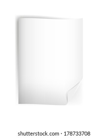 White sheet of paper. Isolated render on a grey background