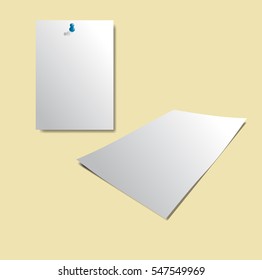 White sheet of paper, Realistic vector background 