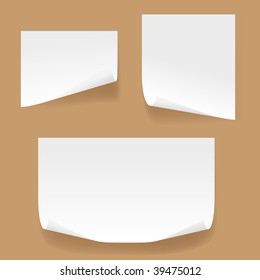 White sheet of paper of selfgluing. Vector.