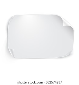 White sheet of paper with shadow isolated on white background. Vector illustration. 