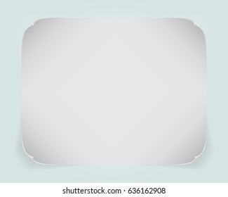 White sheet of paper with shadow on blue background.