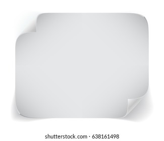 White sheet of paper with shadow on white background.
