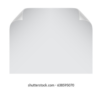 White sheet of paper with shadow on white background.