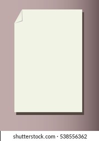 White sheet of paper. Template. Mock up. Vector. Illustration.