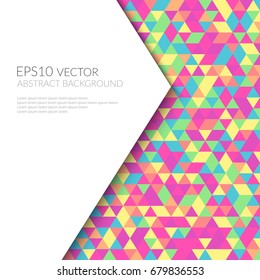 White sheet of paper with text. The texture of triangles.