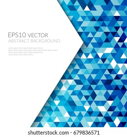 White sheet of paper with the text. The texture of the blue triangles.