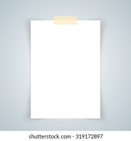White sheet of paper.Realistic vector background.