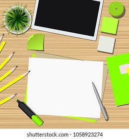 
white sheet and stationery on wooden table
