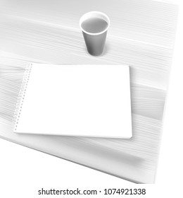 white sheet, table, tea, pattern, vector