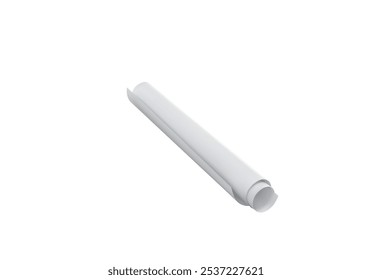 A white sheet is twisted into a tube. Vector illustration