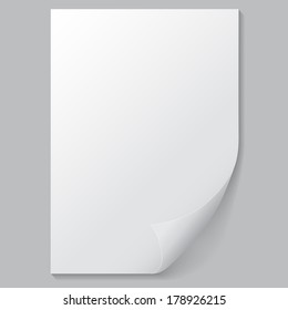 white sheets of paper on a gray background. eps10