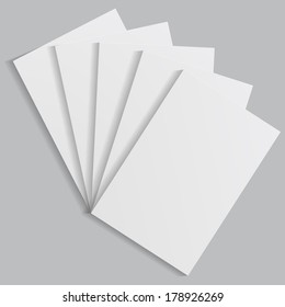 white sheets of paper on a gray background. eps10