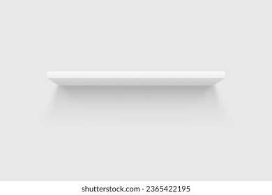 white shelf front view with shadow