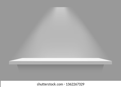white shelf isolated with spotlight