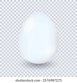 White shell egg on transparent background, Vector Illustration