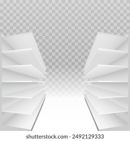White shelves for a dressing room. Vector illustration