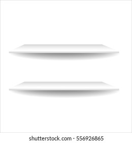 white shelves isolated on white