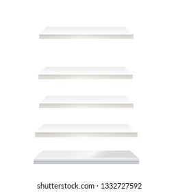 white shelves vector