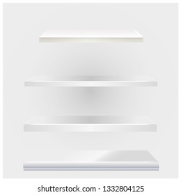 white shelves vector