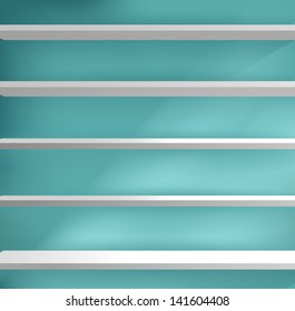 white shelves vector