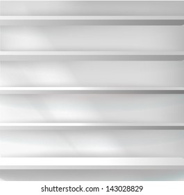 white shelves vector