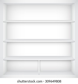 White shelves. Vector.