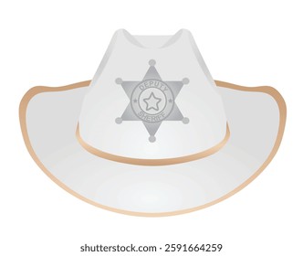 White Sheriff hat. vector illustration