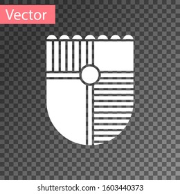 White Shield for game icon isolated on transparent background.  Vector Illustration