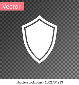 White Shield icon isolated on transparent background. Guard sign. Vector Illustration