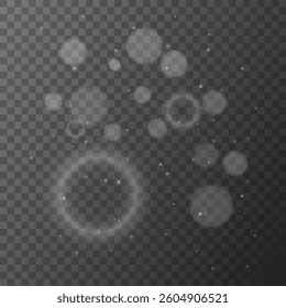 White shimmering background with light effect. The dust sparks and white stars shine with special light